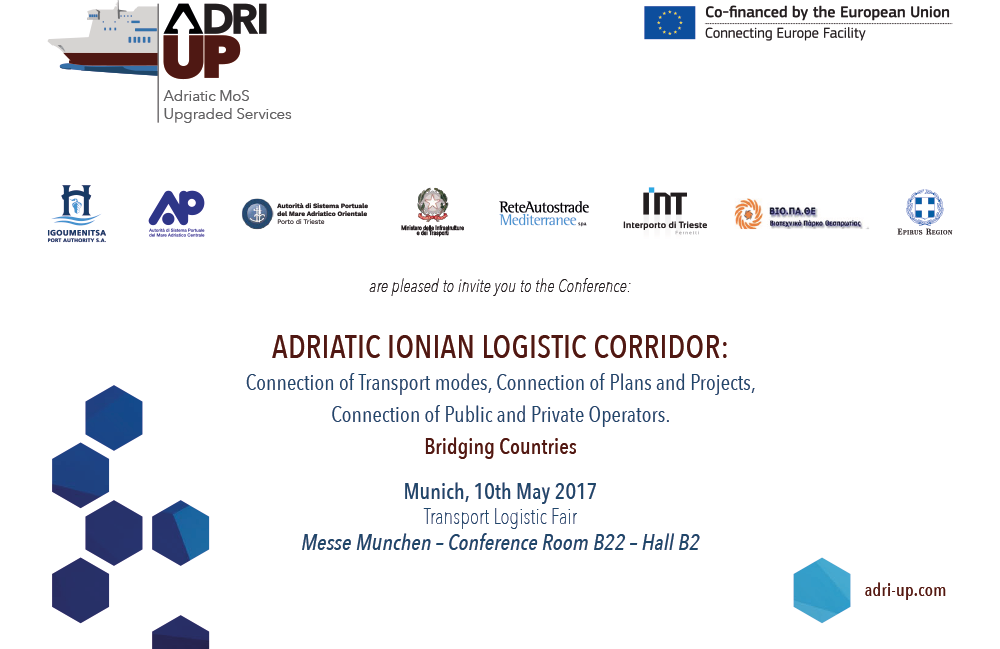 Alla Fiera Transport Logistic di Monaco le autostrade del mare dell'Adriatico. Il progetto adri-up si presenta al mondo della logistica